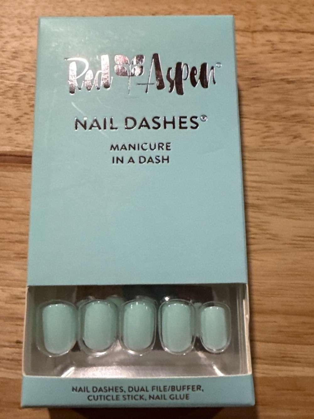 Red Aspen Mint Press-On Nail Dashes - Mint Green Pack